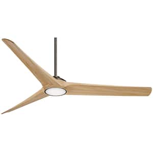 Timber 84 in. Integrated LED Indoor Heirloom Bronze with Maple Ceiling Fan with Light with Remote Control