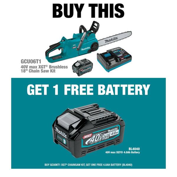 Makita XGT 18 in. 40V max Brushless Electric Cordless Battery