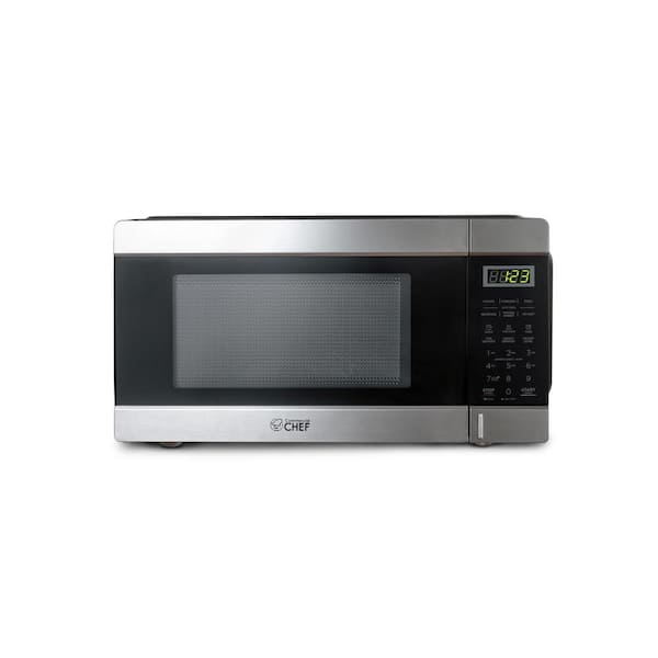 Commercial CHEF 1.1 cu. ft. Countertop Microwave Stainless and Black