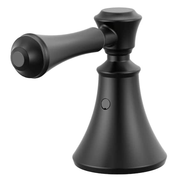 (2-Pack) Cassidy Metal Lever Handles for Bathroom Faucet in Matte Black