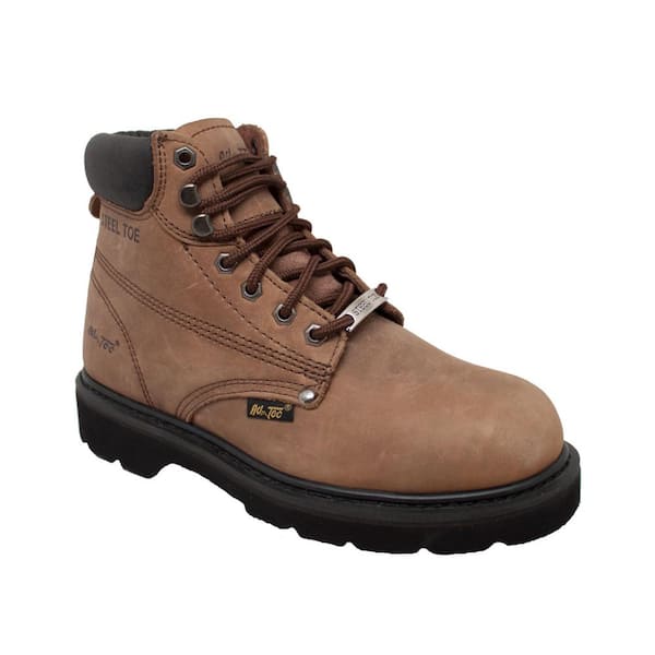 AdTec Men's 6'' Work Boots - Steel Toe - Brown Size 12(M)