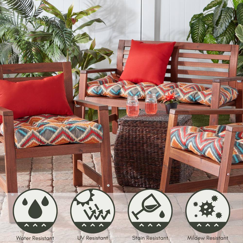 Surreal Chevron 51'' UV-Resistant Outdoor Tufted Bench Cushion