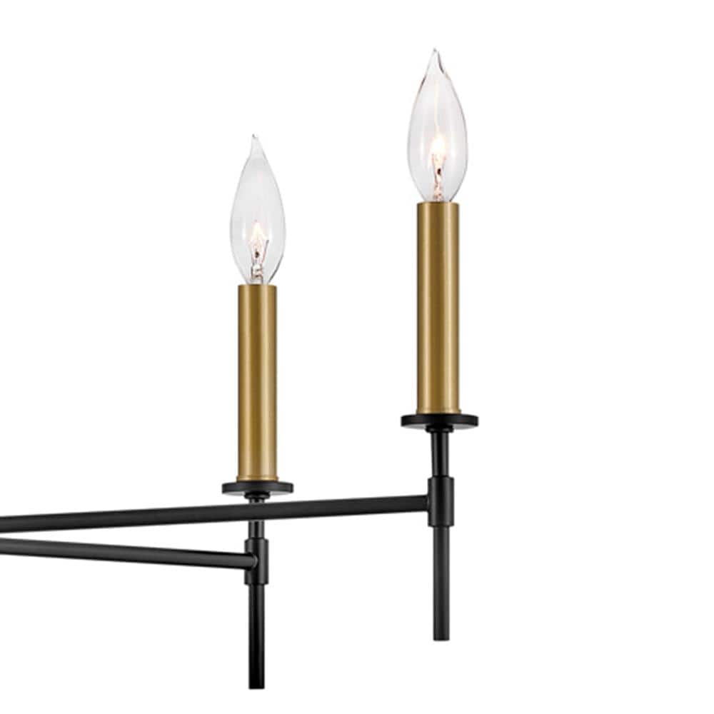 Hux Black and Lacquered Brass 5-Light Candle Chandelier