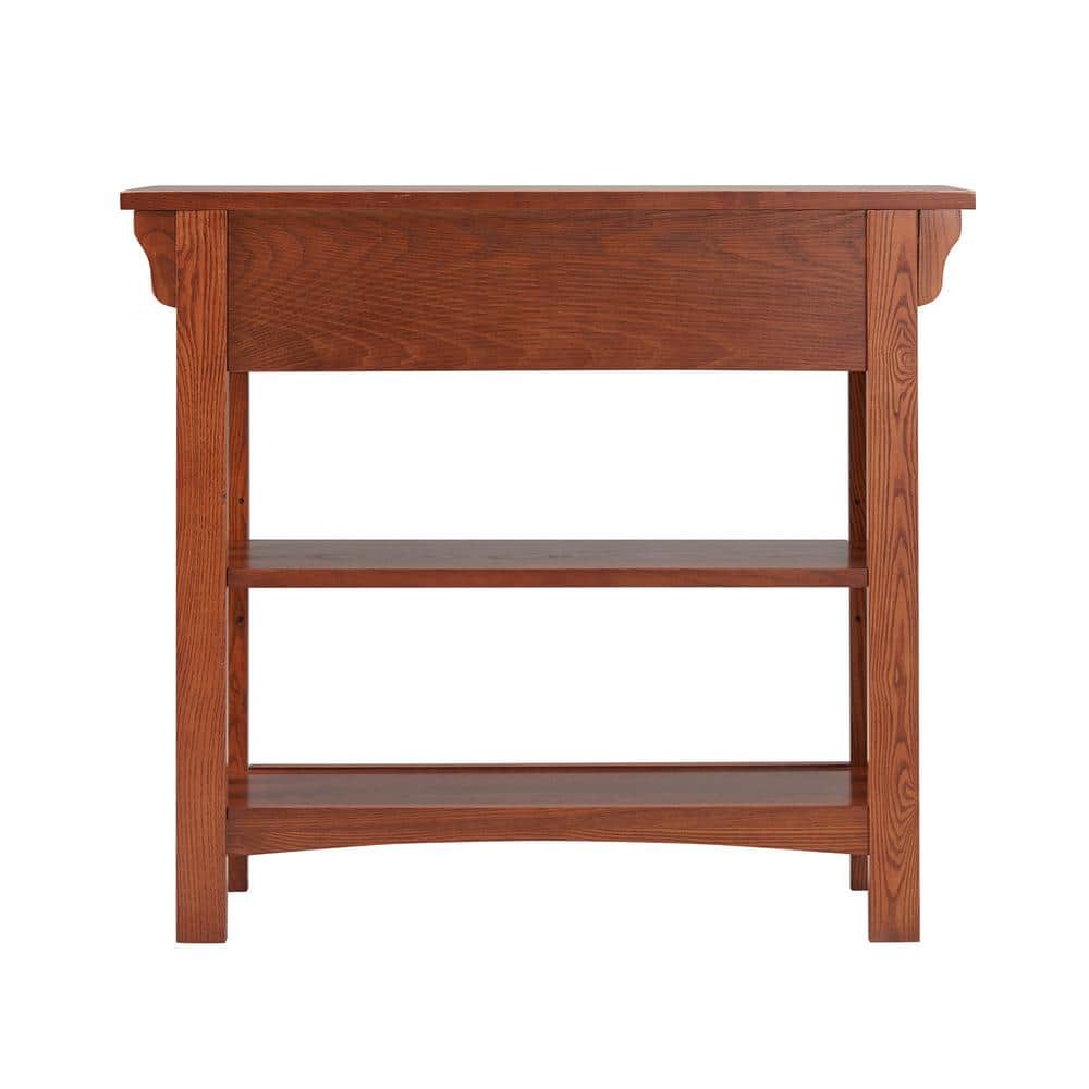 Loon Peak® Mission Solid + Manufactured Wood Bookcase in Medium Oak