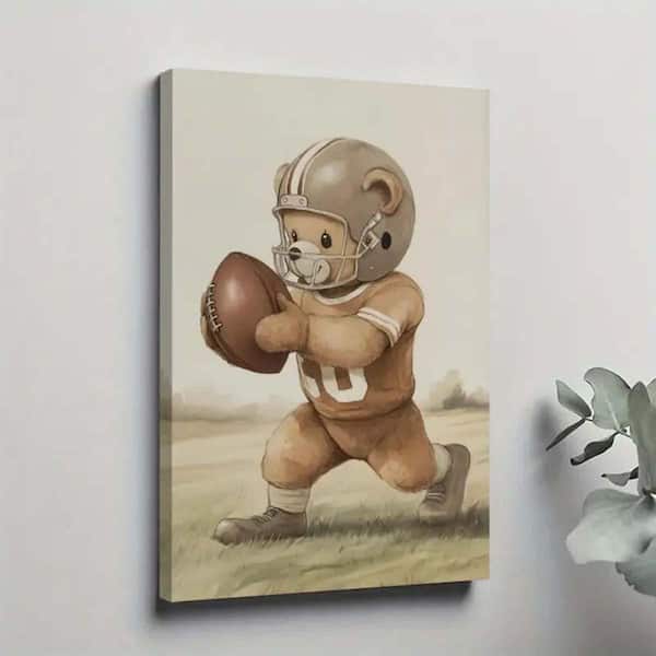 bear with helmet football Teddy Bear Football Player with Helmet & Football, 18*12, Modern  Sports-Themed Decor for Bedroom. DDYM1716504-1