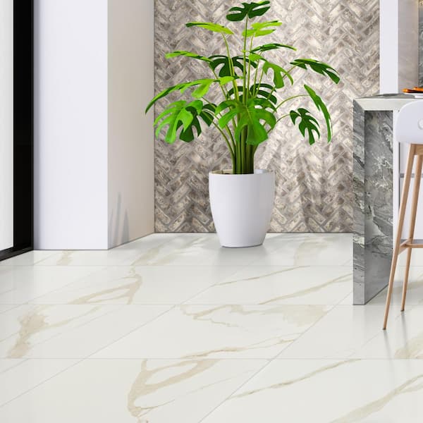 Ader Calacatta 24 in. x 24 in. Matte Porcelain Marble Look Floor and Wall Tile (512 sq. ft. /Pallet)