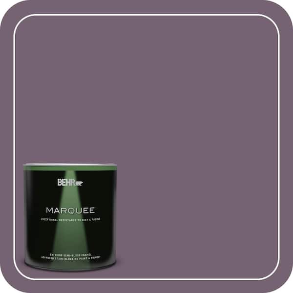 BEHR MARQUEE 1 qt. #680F-6 Shy Violet Semi-Gloss Enamel Exterior Paint & Primer