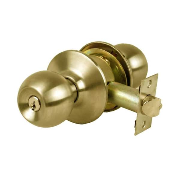 GLC Series Light-Duty Commercial/Residential Cylindrical Door Knob, Grade 3 Privacy Bed/Bath in Antique Brass