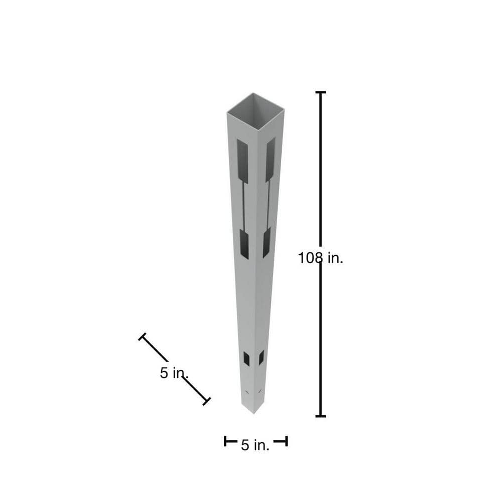 Gray Vinyl 9-ft Corner Fence Post for Semi-Privacy