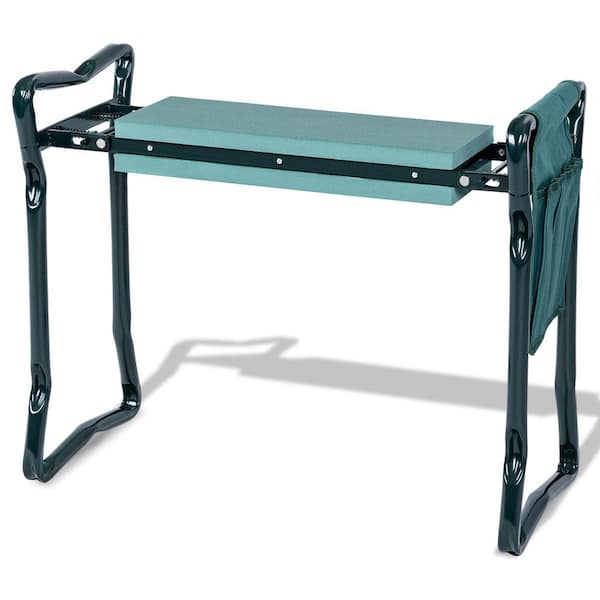 WELLFOR Folding Sturdy Garden Kneeler Pad and Cushion Seat in Green