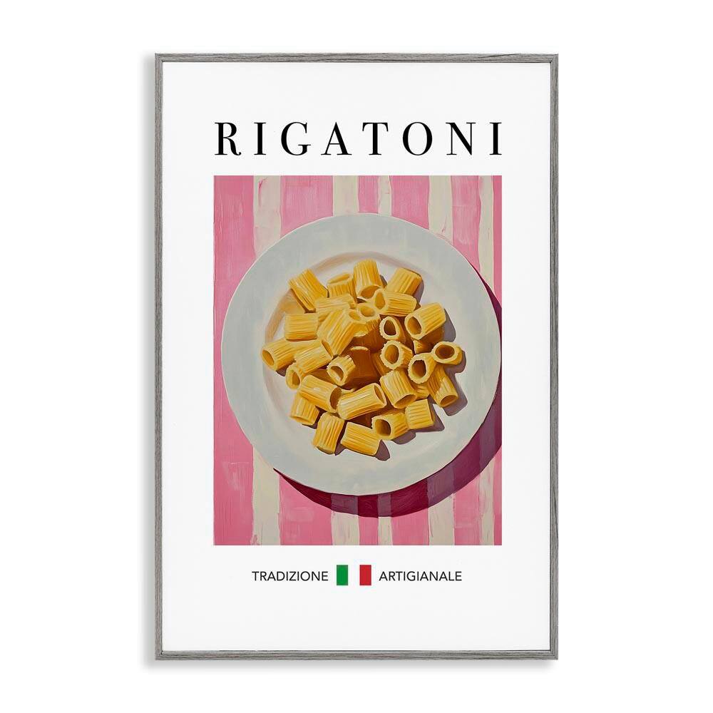 Traditional Rigatoni Pasta by Andreas Magnusson Gray Framed Food Giclee Art Print 18 in. x 12 in. price history on PriceWatchPro