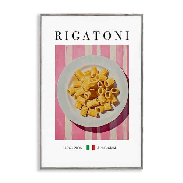Stupell Industries Traditional Rigatoni Pasta by Andreas Magnusson Gray Framed Food Giclee Art Print 18 in. x 12 in.