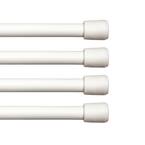 Fast Fit No Tools Strafford 18 in. - 28 in. Adjustable Single Spring Tension Rod 7/16 in. Diameter in White, Set of 4