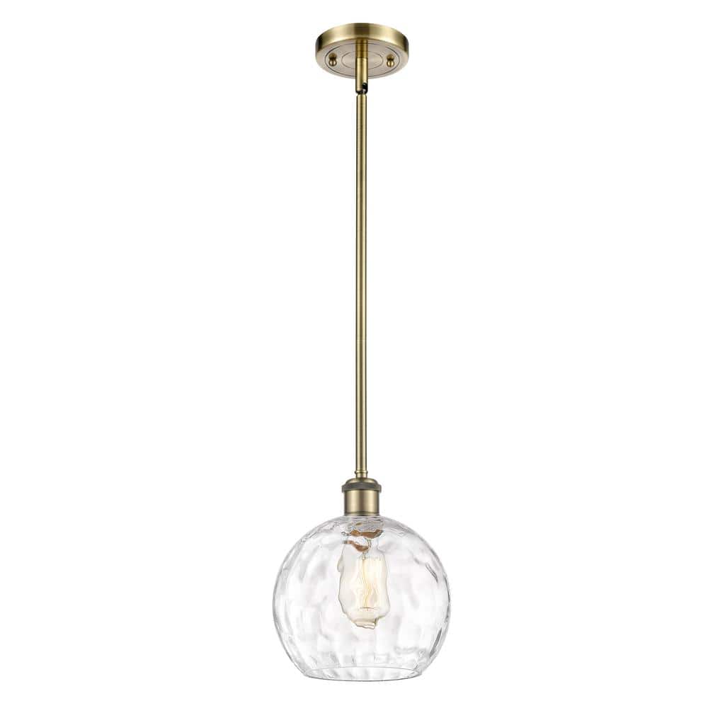Athens Water Glass 60-Watt 1 Light Antique Brass Shaded Mini Pendant Light with Clear glass Clear Glass Shade price history on PriceWatchPro