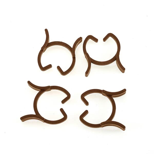 Ecostake Garden Brown Butterfly-Shaped Garden Plant Clips 150-Pack L Lever Loop Grippers