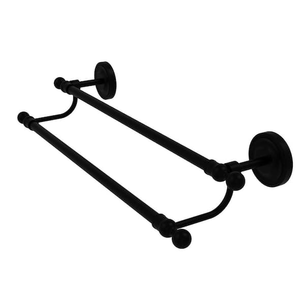 Allied Brass Regal Collection 18 in. Wall Mounted Double Towel Bar in Matte Black