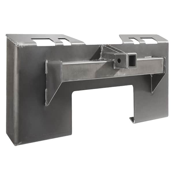 1/4 in. Skid Steer Plate, 2.28 in. Hitch Receiver, 3000 lbs. Quick Attach, Compatible with Deere, Kubota, Bobcat