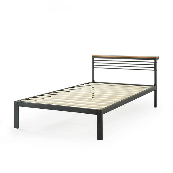 Mellow Hylle Twin Metal Shelf Solid, Pine Platform Bed Frame Twin