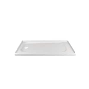 Passage 60 x 32 Alcove Shower Pan Base with Left Drain in White