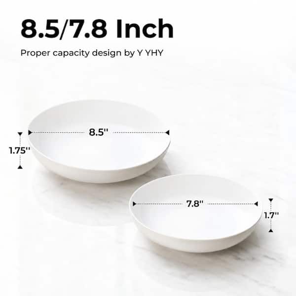 Set of 6 White Porcelain Pasta Bowls 22 Ounce Wide Shallow Dishes for Serving Pasta and Salad A5Z6DA2Z