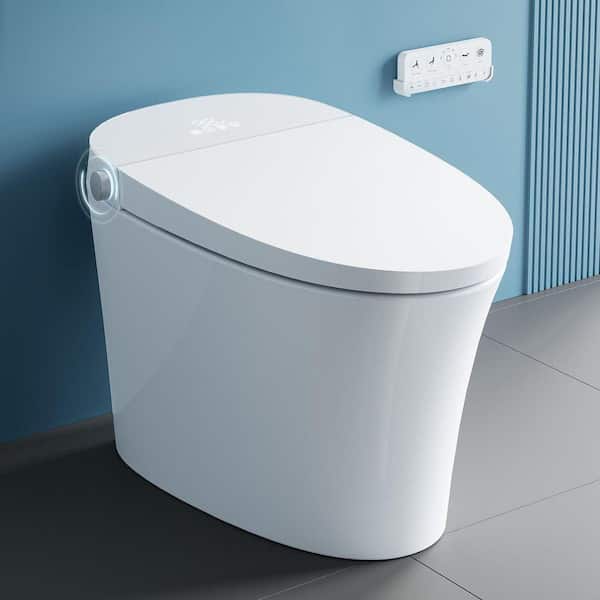 Build-in Tank Elongated ADA Smart Bidet Toilet 1.27 GPF in White with MAP 1000G, Heated Seat, Foam Shield, Auto Flush