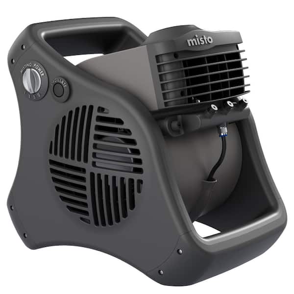 Misto 15 in. 3 Speed Outdoor Misting Fan in Black for Backyards, Patios and Decks with Misting Kit and Pivoting Head