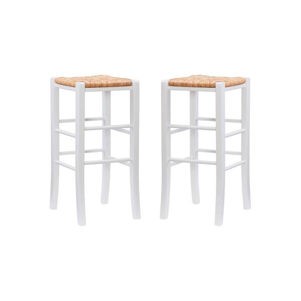 rush seat bar stools white