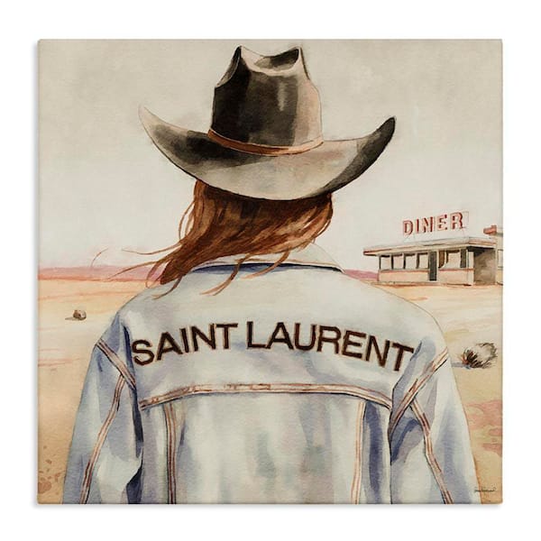 Glam Brunette Cowgirl by Amanda Greenwood Unframed People Graphic Art Print 17 in. x 17 in.