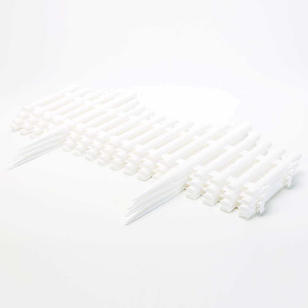 12 in. Decorative White Plastic Picket Garden Fence Border (8-Piece)