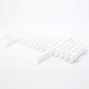 12 in. Decorative White Plastic Picket Garden Fence Border (8-Piece)