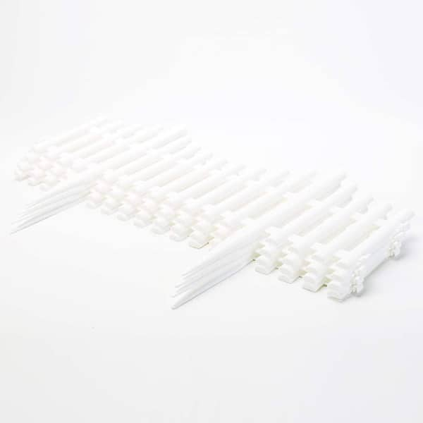 Unbranded 12 in. Decorative White Plastic Picket Garden Fence Border (8-Piece)