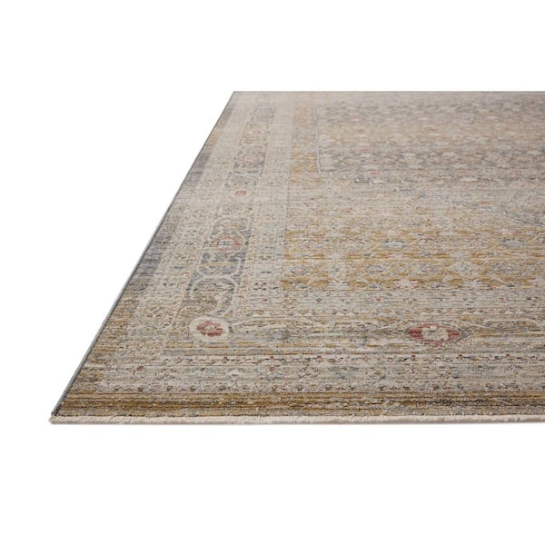 Chris Love Julia Ida Stone/Gold 2 ft. 3 in. x 3 ft. 10 in. Traditional Accent Rug