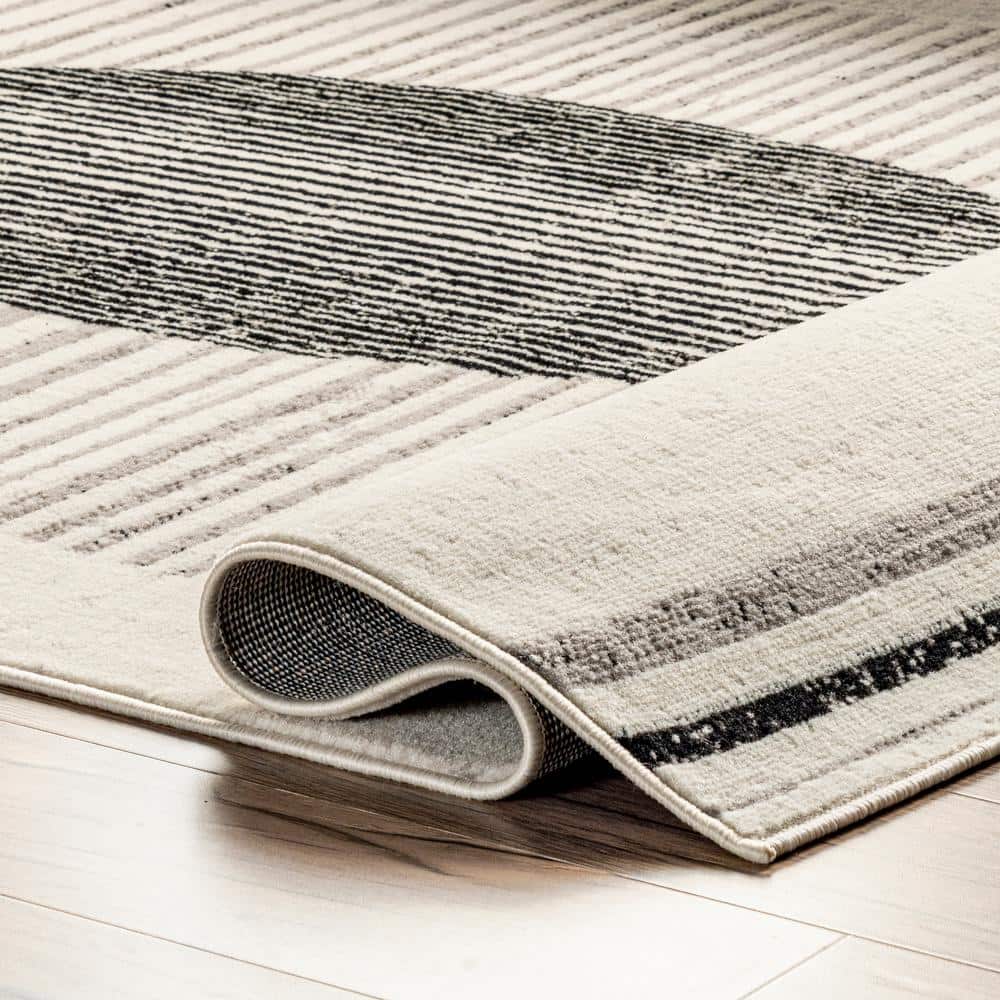 Eclipse Geometric 9' x 12' Gray Synthetic Area Rug