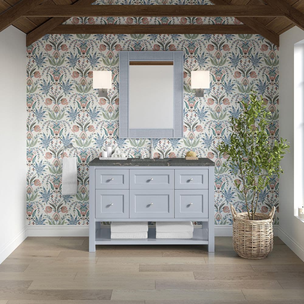 Breckenridge 48.0 in. W x 23.5 in. D x 34.25 in. H Single Bath Vanity in Serenity Blue with Quartz Parisien Bleu Top price history on PriceWatchPro
