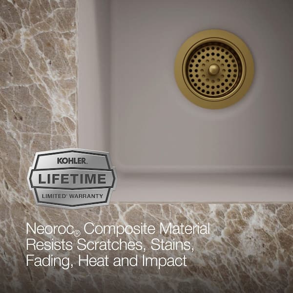 KOHLER Cairn Beige Granite Composite 14 in. Undermount Bar Sink in