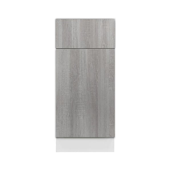 LIFEART CABINETRY Valencia Assembled 9-in. W x 24-in. D x 34.5-in. H in Misty Gray Plywood Assembled Base Kitchen Cabinet
