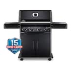 Rogue 4-Burner Propane Gas Grill with Infrared Side Burner in Black