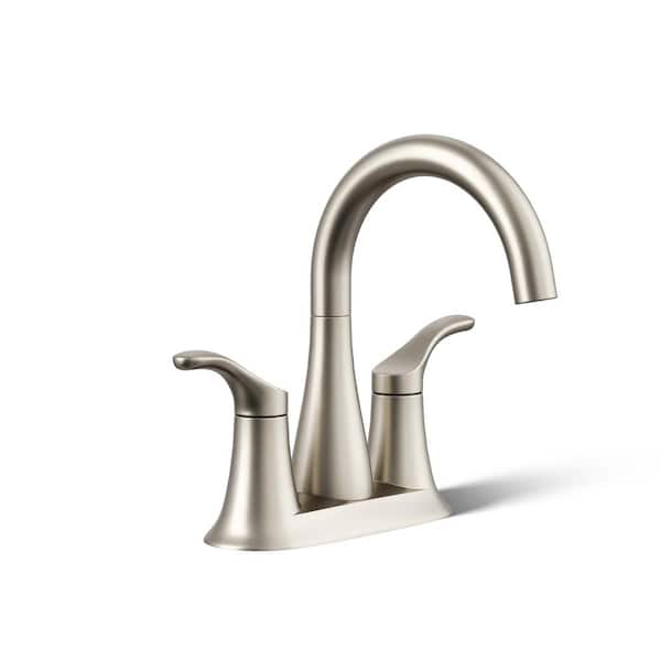 KOHLER Simplice Double-Handle 1.2 GPM 4 in. Centerset Bathroom Sink Faucet in Vibrant Brushed Nickel