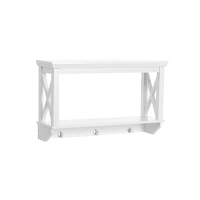 Dyiom 26.7 in. W 64.1 in. H x 9.8 in. D 3 Alloy, Rectangular, Shelves  Bathroom, with Hanging Rod, Bathroom Rack, in White B08L3CJK4H - The Home  Depot