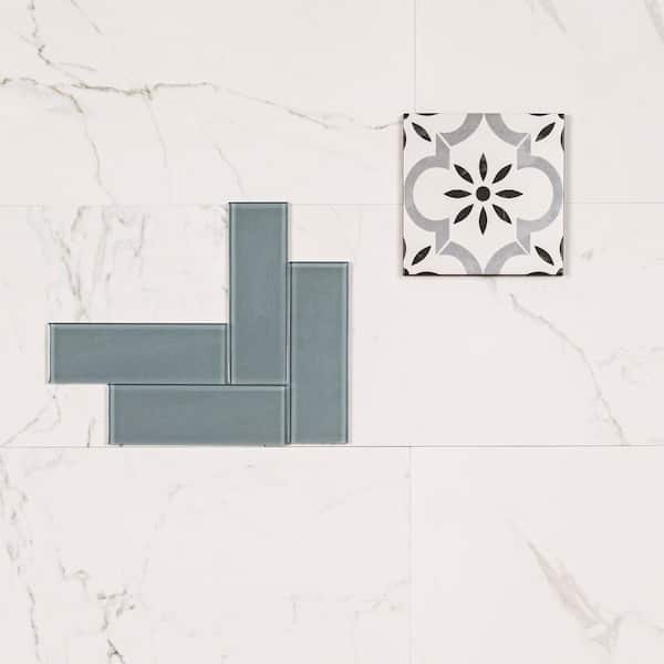 MSI Take Home Tile Sample - Azilia Encaustic Porcelain 4 in. x 4 in. Mixed Floor and Wall Tile Kit