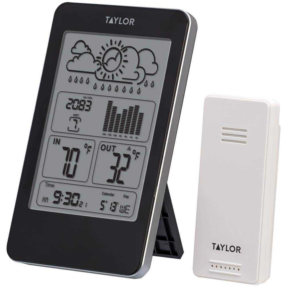 Taylor 1733 - Indoor/Outdoor Digital Thermometer with Barometer Timer