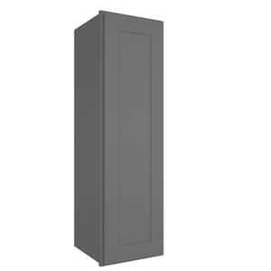 12 in. W x 12 in. D x 42 in. H in Shaker Gray Plywood Ready to Assemble Wall Cabinet 1-Door 3-Shelves Kitchen Cabinet
