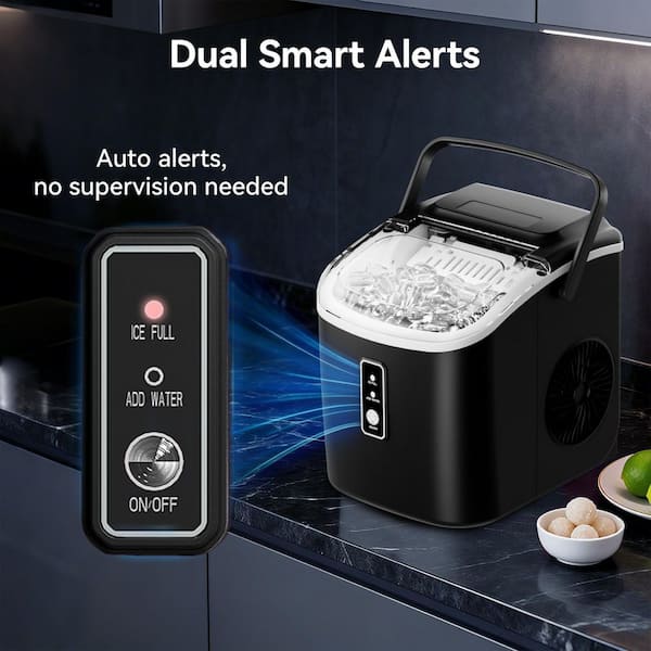 SIMZLIFE 9.4 in. 26.5 lb. Bullet Ice Countertop Portable Ice Maker