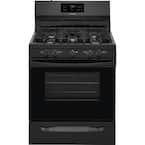 30 in. 5.0 cu. ft. Gas Range with Self-Cleaning Oven in Black