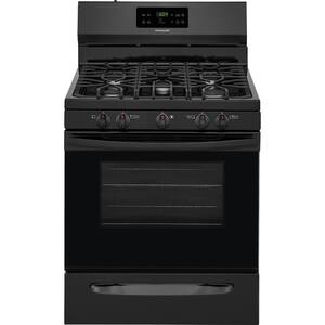 30 in. 5.0 cu. ft. Gas Range with Self-Cleaning Oven in Black