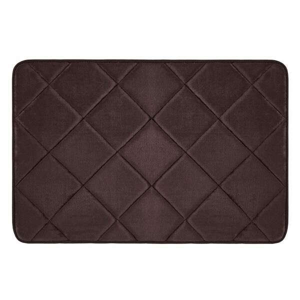 Home Dynamix Capri Haven Brown 22 in. x 36 in. Machine Washable Memory Foam Bath Mat