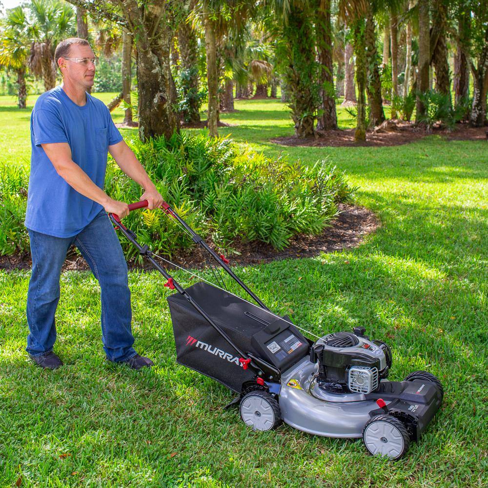 Self propelled lawn mower with bagger sale