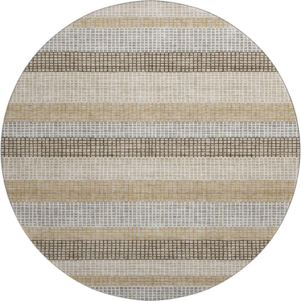 Mayfield Premium Machine Washable Abstract AMF2008 Beige 8 ft. x 8 ft. Round Rug price history on PriceWatchPro