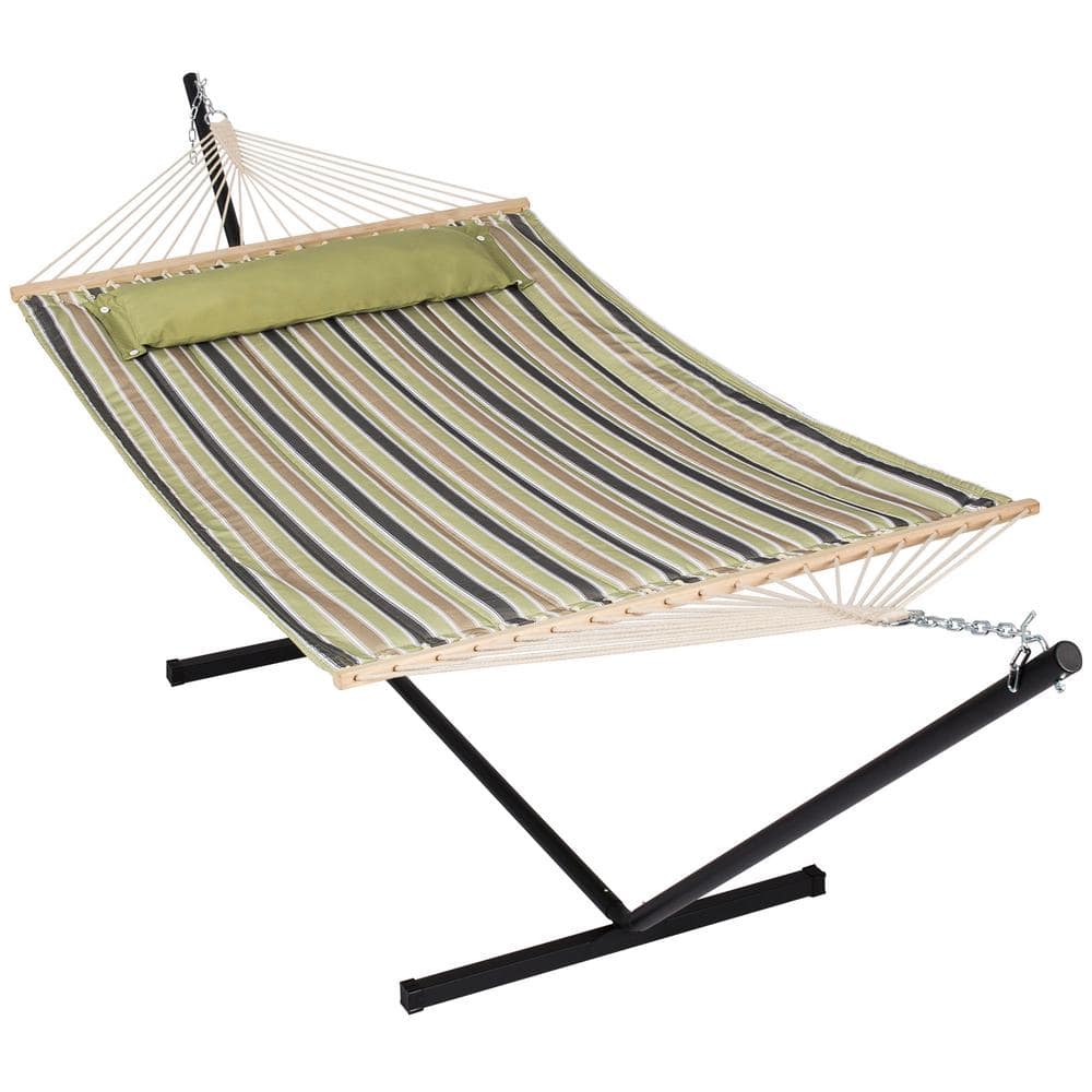 Double Hammock with Stand 12 ft.Heavy-Duty Hammock with Stand for Outdoors 