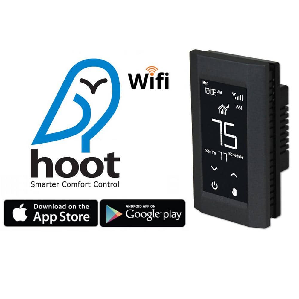 Hoot Wifi DP Thermostat, 2.4/5Ghz Dual-Band 120/208/240V 16A Black